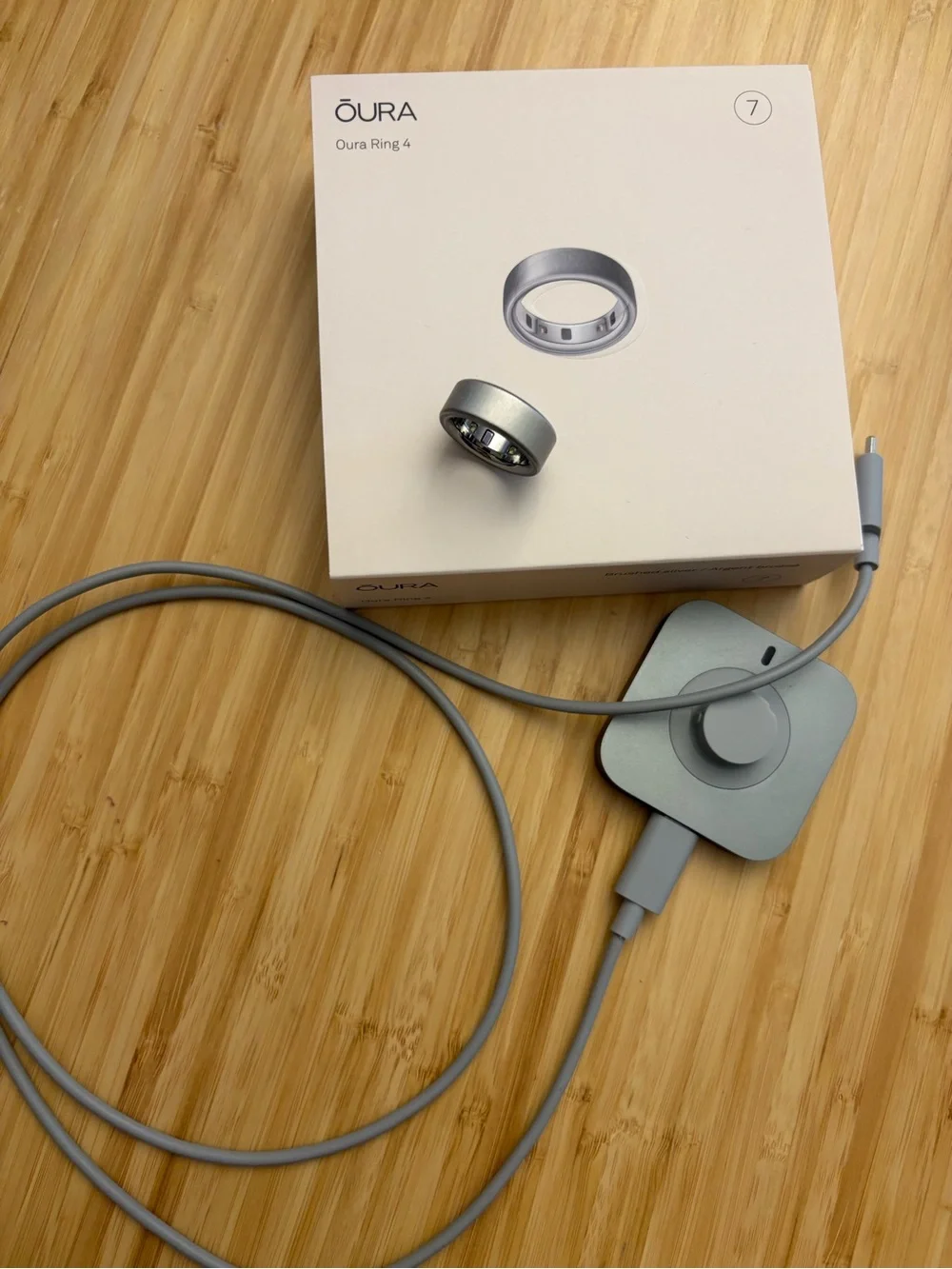 Oura Ring 4 Brushed Silver size 7